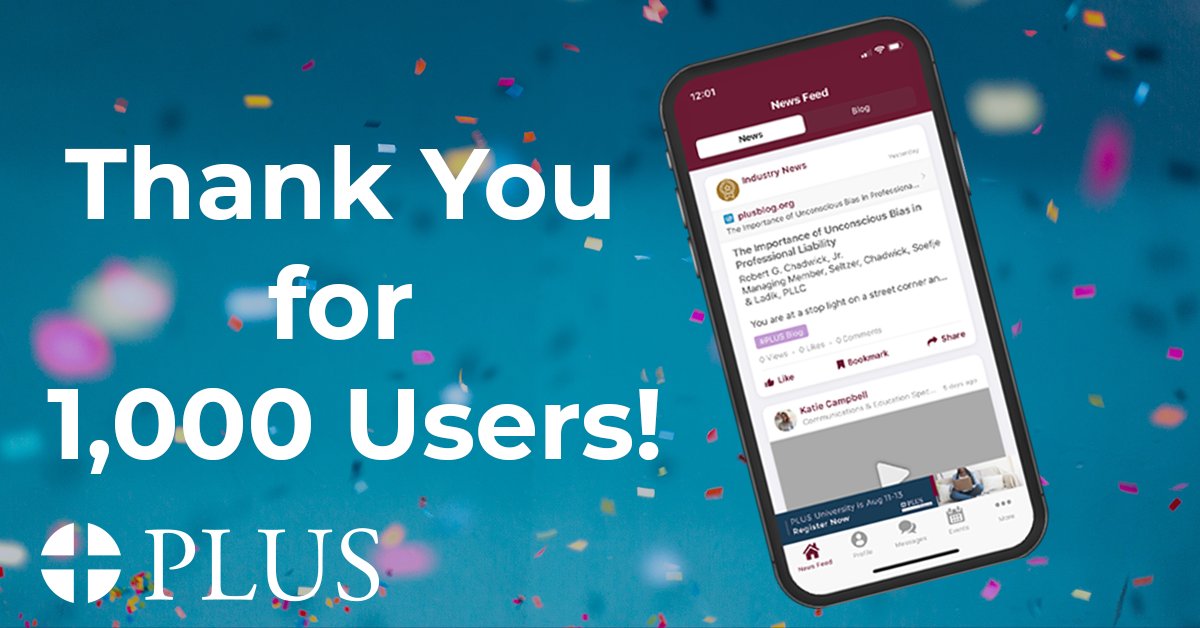 PLUS_HQ's tweet photo. The #PLUSConnectApp has reached 1000 users!
The app helps our members connect and engage with PLUS and colleagues, keep up with the latest PL content, and find the latest on all PLUS events.
Haven't joined the community yet? Download today: https://t.co/vRunCO7HX9 https://t.co/7iIiVA90L4
