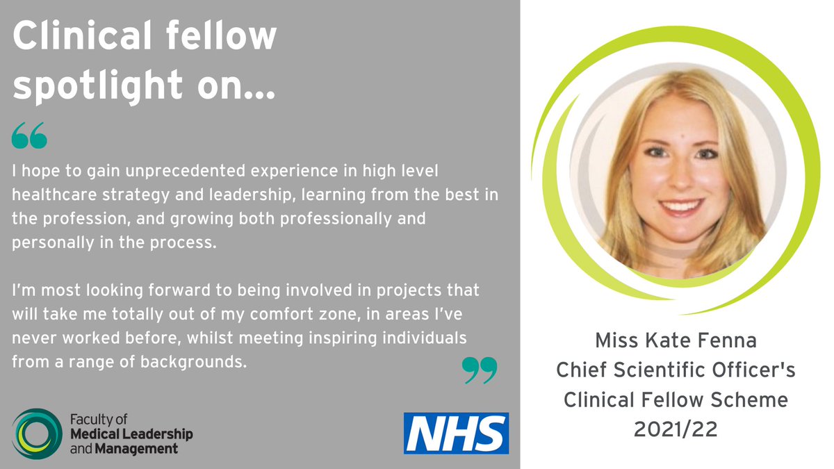 FMLM_UK's tweet photo. Spotlight on…Miss Kate Fenna, scientific clinical fellow on the NHS #CFSScience Clinical Fellow Scheme based at the Office of the Chief Scientific Officer. @FMLM_UK @NHSEngland @CSOSue https://t.co/coHmouIggr