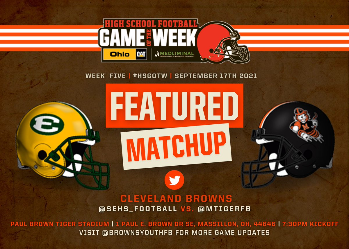 Let's rock 🎸 tomorrow night at the Paul Brown Tiger Stadium for the <a href="/Browns/">Cleveland Browns</a> 🏈#HSGOTW 

<a href="/SEHS_FOOTBALL/">St. Edward Football</a> vs. <a href="/MTigerFB/">Massillon Football</a>