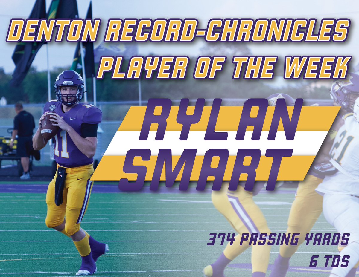 CoachxSalinas's tweet photo. CONGRATULATIONS TO THE BOSS MAN HIMSELF @rylanssmart FOR BEING NAMED @DentonRC PLAYER OF THE WEEK!!! #HOKAHEY #SANGERFOOTBALL @ROCKYSMART75 @CoachRivs @jace_daniel @coachwebb4 https://t.co/KKDL7O7Q9r