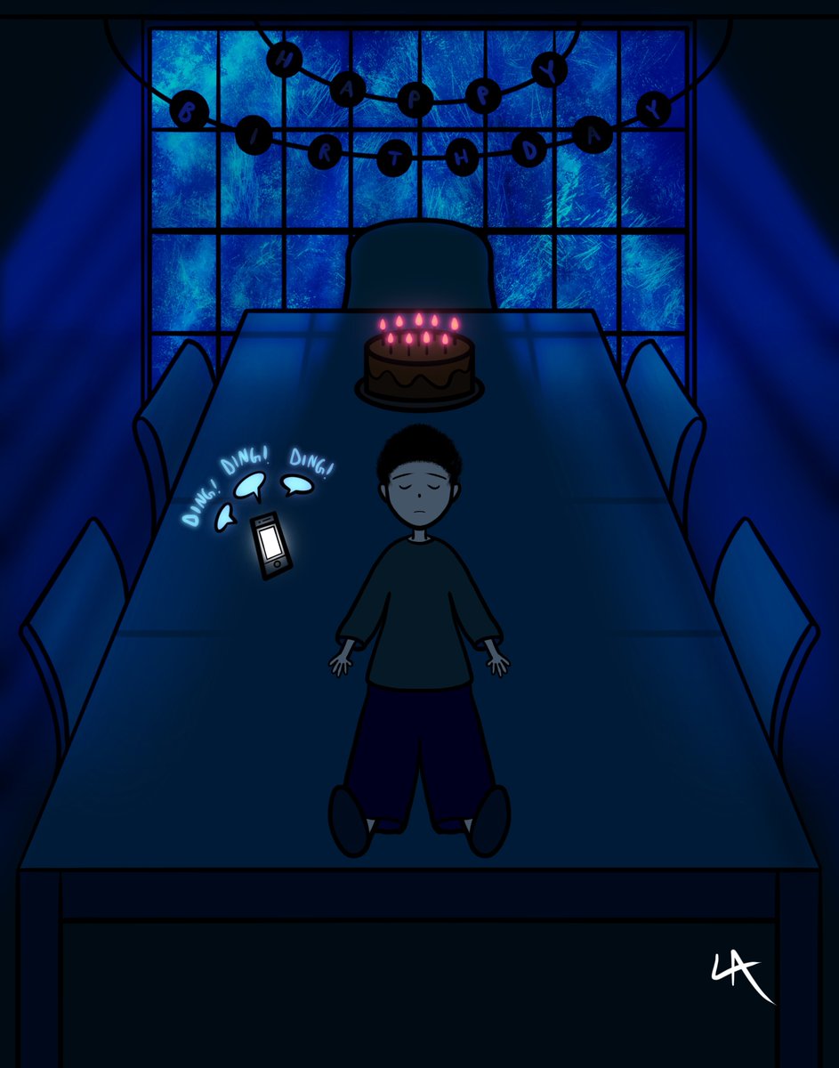 AakashDragon's tweet photo. Happy lonely birthday.

Made in @Procreate 
.
#artistsontwitter #birthday #Lonely #Sad #cake #Procreate #DigitalArtist #boy https://t.co/MQVnxgNv19