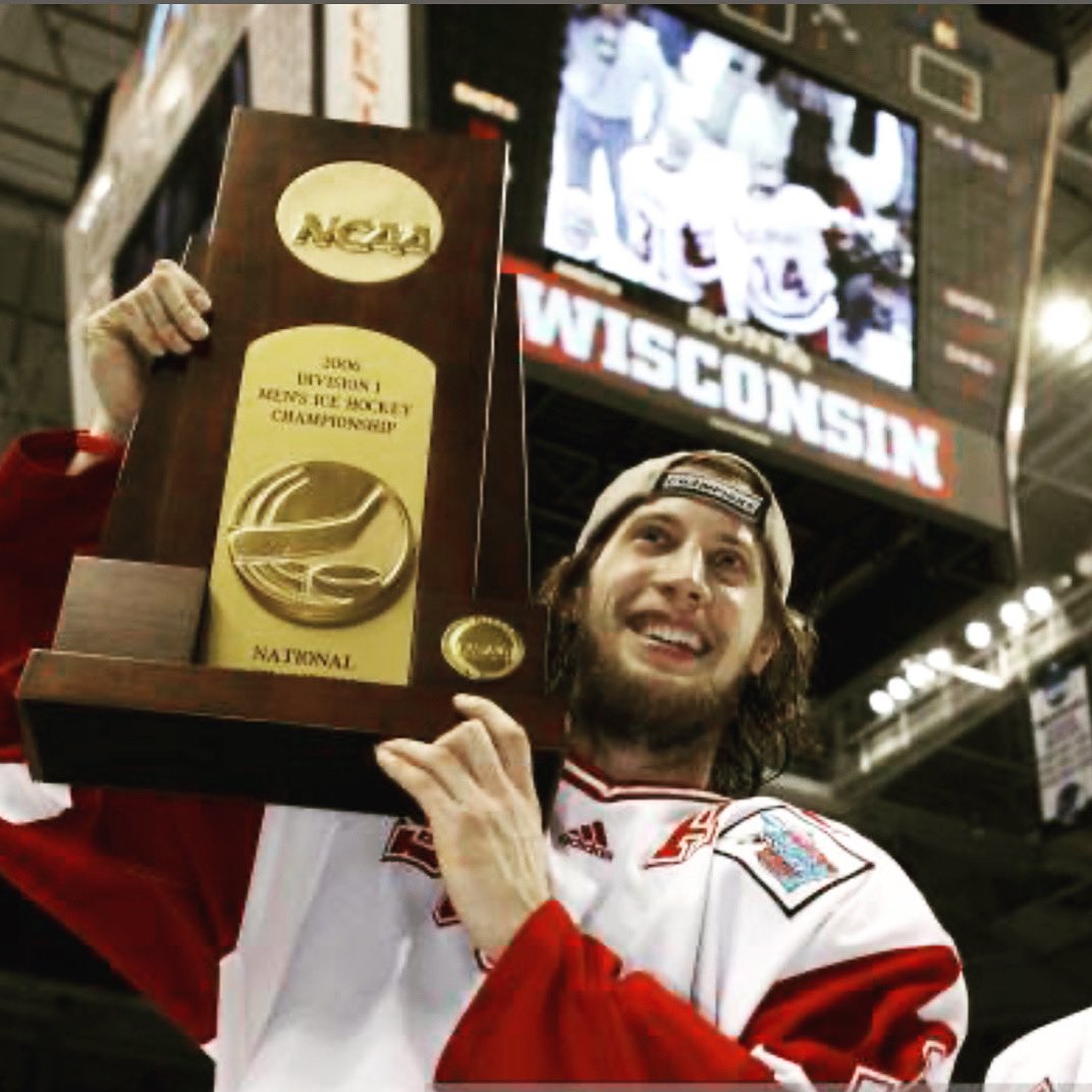 ASM__Hockey's tweet photo. An alumni #tbt to #TomGilbert  winning the 2006 @NCAAIceHockey National Championship with @BadgerMHockey!  @NCAA  #ASMFamily #ASMalumni @NHL @NHLPA https://t.co/2awcPIZF3b