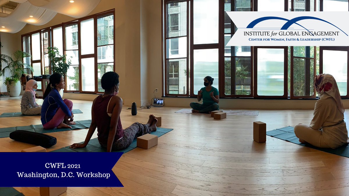 engageyourworld's tweet photo. CWFL 2021 Workshop - DAY 3 #ByFaithSheLeads #ReligiousFreedomMatters | After a full day of sessions to include mtgs w/ @StateDept Office of Global Women’s Issues &amp; IRF Office, @igecwfl Fellows then participated in a trauma-informed yoga session. https://t.co/dX6YtL2qDs