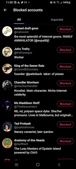 everyone my ex blocked (unblocked now duh) https://t.co/J6Ny6udkxP