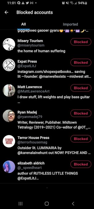 everyone my ex blocked (unblocked now duh) https://t.co/J6Ny6udkxP