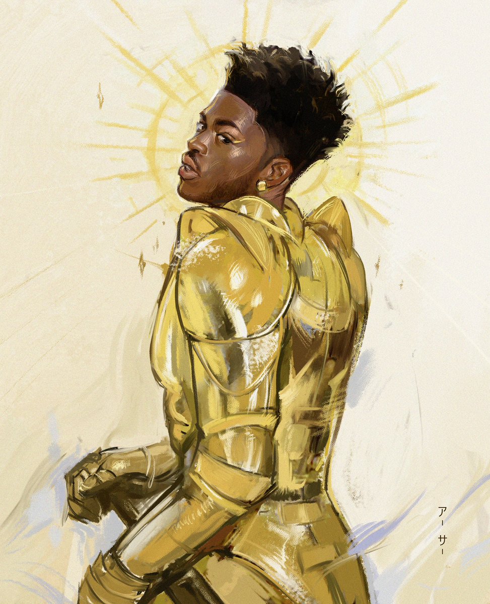 gold armor dark skin armor 1boy male focus solo dark-skinned male  illustration images