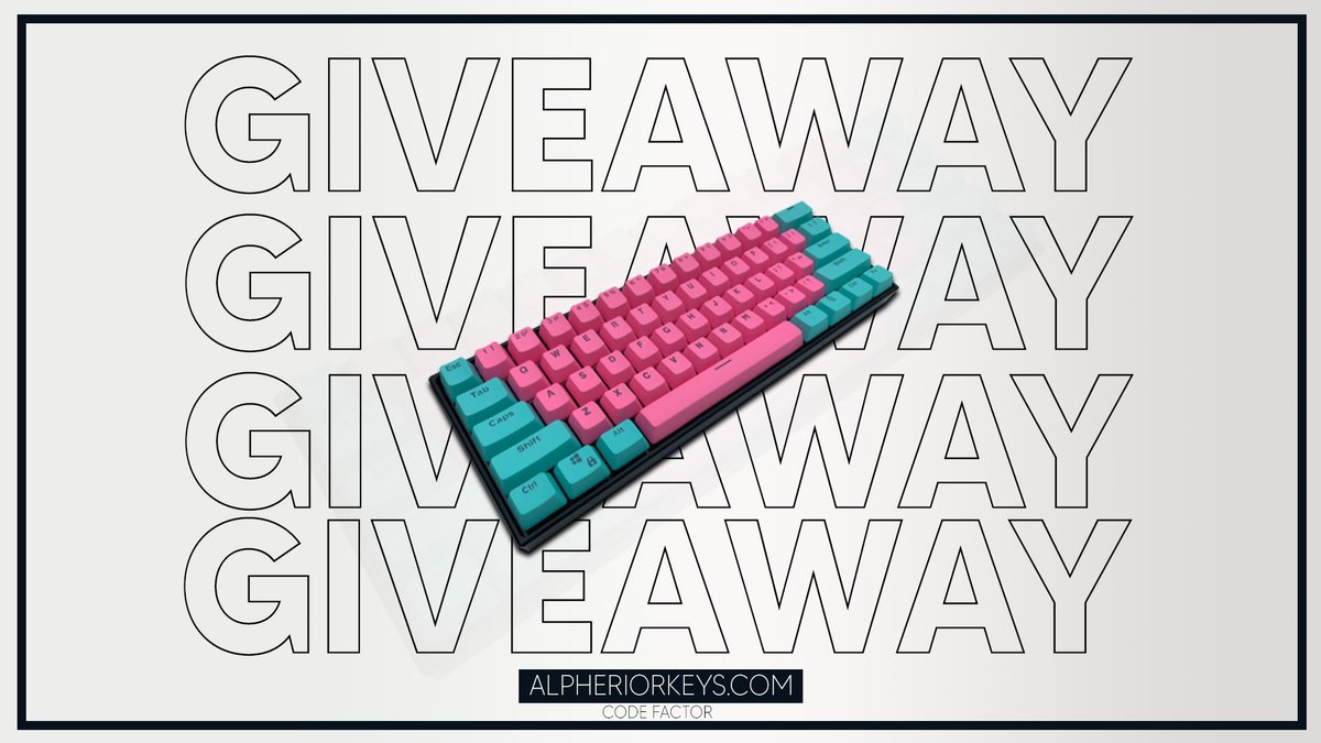 AlpheriorKeys's tweet image. 🥳🎉🥳🎉🥳🎉
🚨FREE KEYBOARD!🚨
🥳🎉🥳🎉🥳🎉

YAYYY🥳🥳🥳 ITS GIVEAWAY TIME!! We&apos;ve teamed up with @TeamFactor to giveaway any Keyboard the Winner Chooses (from us) 🥰

-Retweet &amp;amp; Like
-Follow us &amp;amp; @TeamFactor 
-Comment Anything :)

Chosen in 48 Hours 🥳🎉