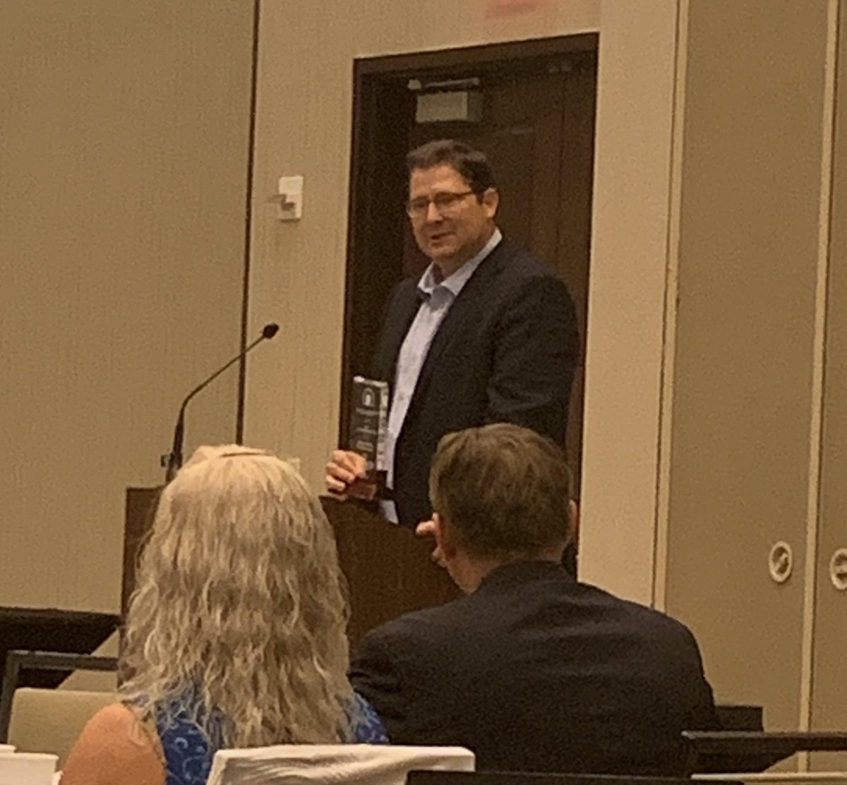 This afternoon <a href="/ACMHCK/">ACMHCK</a> recognized Speaker <a href="/RonRyckman/">Speaker Ryckman</a> as the Legislator of the Year for his leadership in passing the CCBHC Bill which represents the single most important piece of mental health legislation in Kansas since the MH Reform Act of 1990. 
<a href="/jocogov/">Johnson County, Kan.</a>