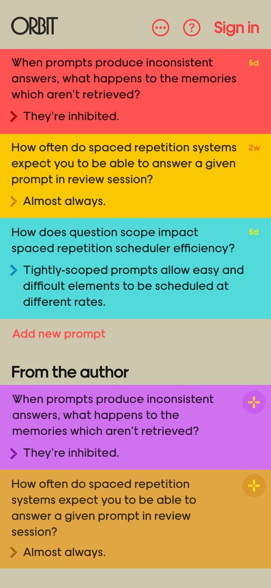 (trying/failing to contend with the scenario of displaying a list of prompts which have heterogenous colors)

Reminds me of a (correct) comment Jony once made about some of my work: "a little… carnival, don't you think?"