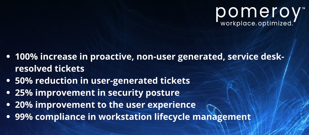 pomeroy_us's tweet image. What if you could deliver #digitalinnovation to your company with results like these?

Join our TechTalks series on 9/29 to learn how we achieved these groundbreaking results - and how you can too! Register today bit.ly/3nBBQ1n

#digitaltransfomation #workplaceoptimized