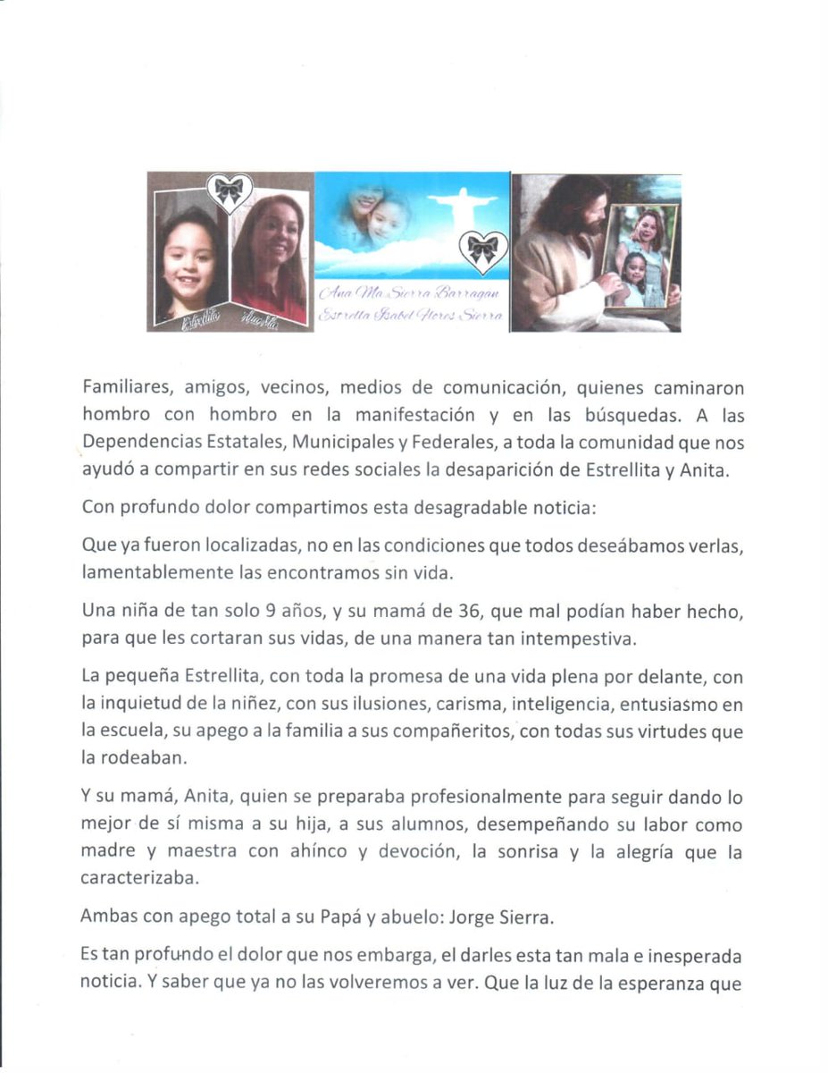 AnaYEstrella2's tweet photo. Con el corazón destrozado doy a conocer de mi encuentro SIN VIDA
Gracias por los que ayudaron a dar a conocer nuestro caso @PamCerdeira
@YuririaSierra
@franciscozea
@botDesaparecidx
@WallaceIsabel https://t.co/ZzwxI4ARho