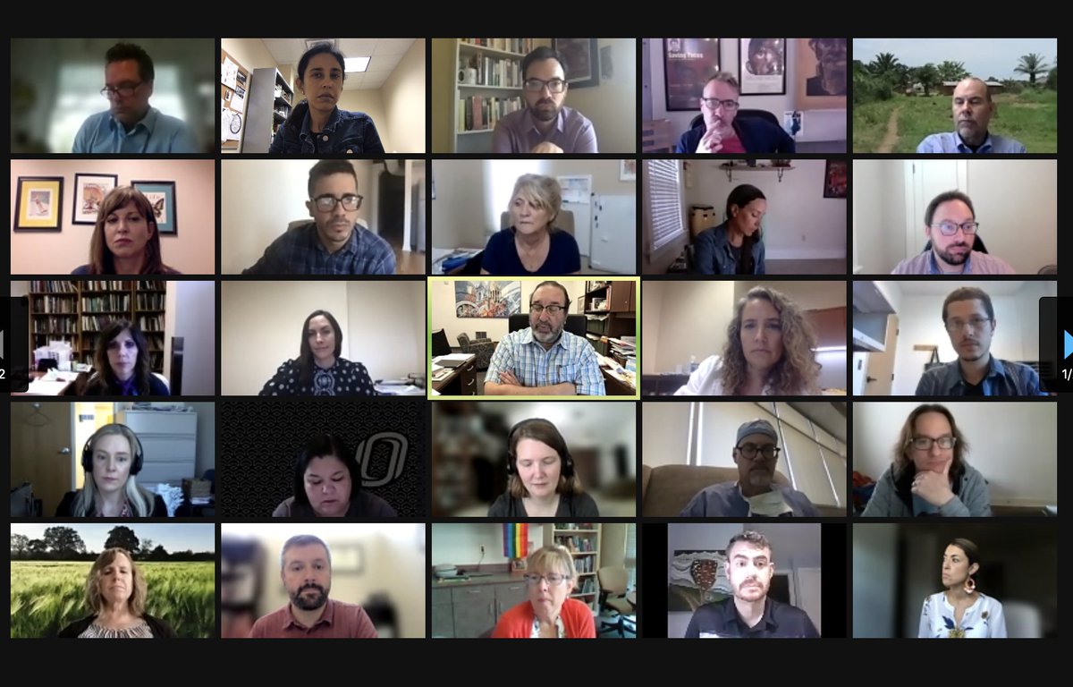 UNOmaha_MedHum's tweet photo. A glimpse of our Medical Humanities faculty meeting this week. This ever-expanding #interdisciplinary group currently has 93 majors, nearly 200 minors, & 75 participating faculty members!
#Mavericks_MedHum @UNOmaha @unmc @UNOCFAM @UNOmahaCAS @unocist @slangan60 https://t.co/QmErnSFnRd