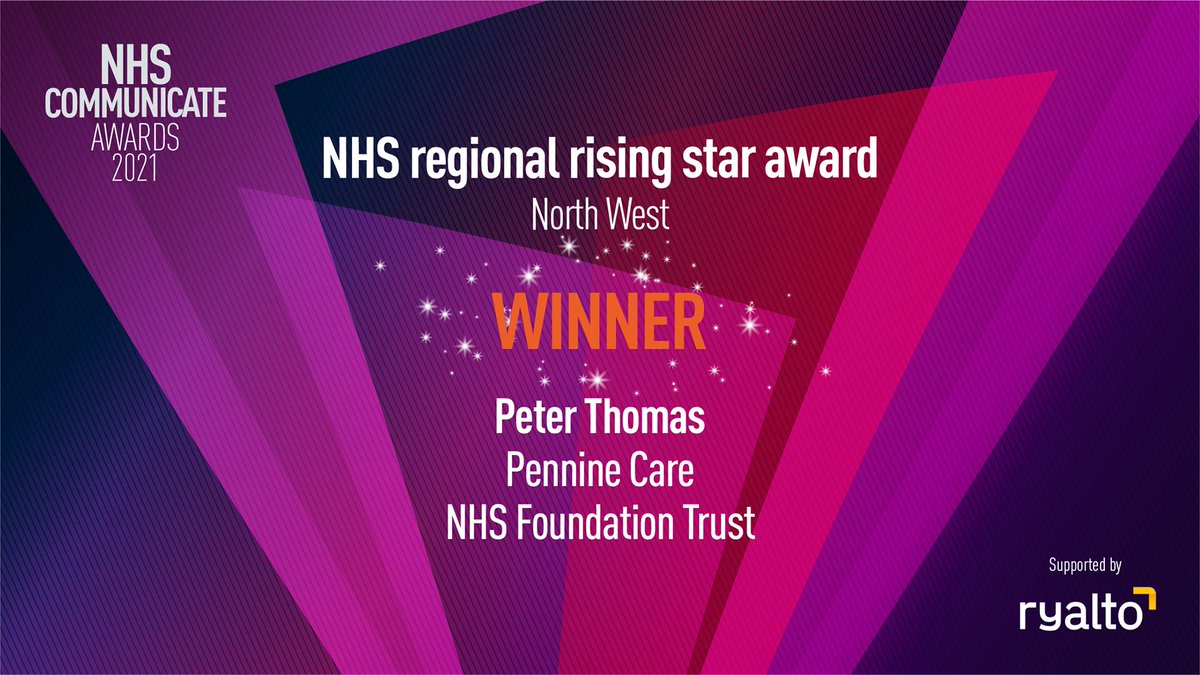 Congratulations to <a href="/P_TR_T/">Peter Thomas</a>, winner of this year's Regional Rising Star Award for the North West! Well done to you, Peter! #NHSCommunicate 🎉