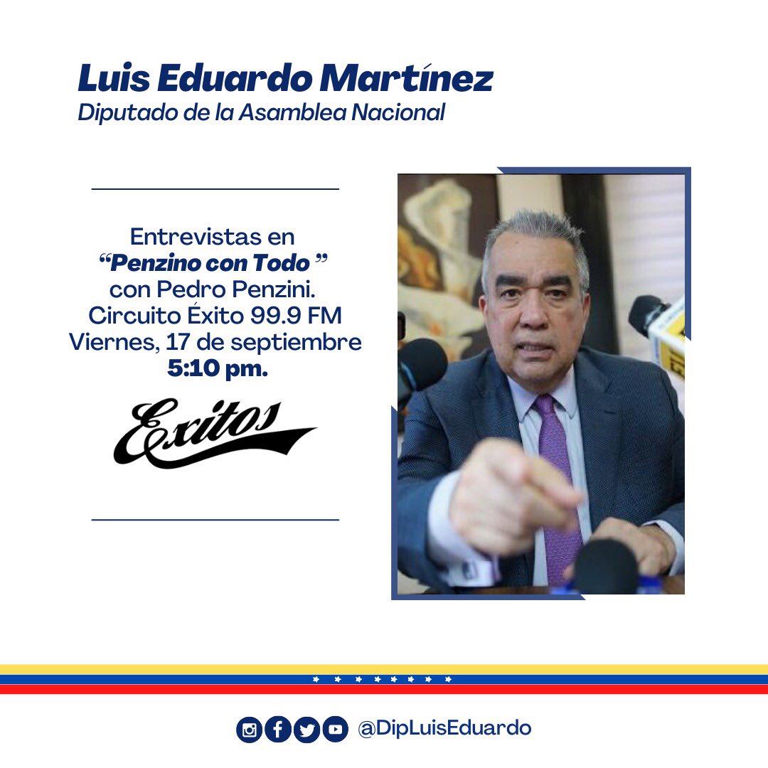 Rector_Unitec's tweet photo. #16Sept | Al aire con @ppenzini en @CircuitoExitos: Confiamos que prive la sensatez entre nosotros para ponernos de acuerdo y derrotar al Gobierno el próximo #21Nov. 

¡Los invitó a sintonizarnos!
#LuisEduardoMartínez
#AñoDeLaReconciliación https://t.co/wIpJrunCb1