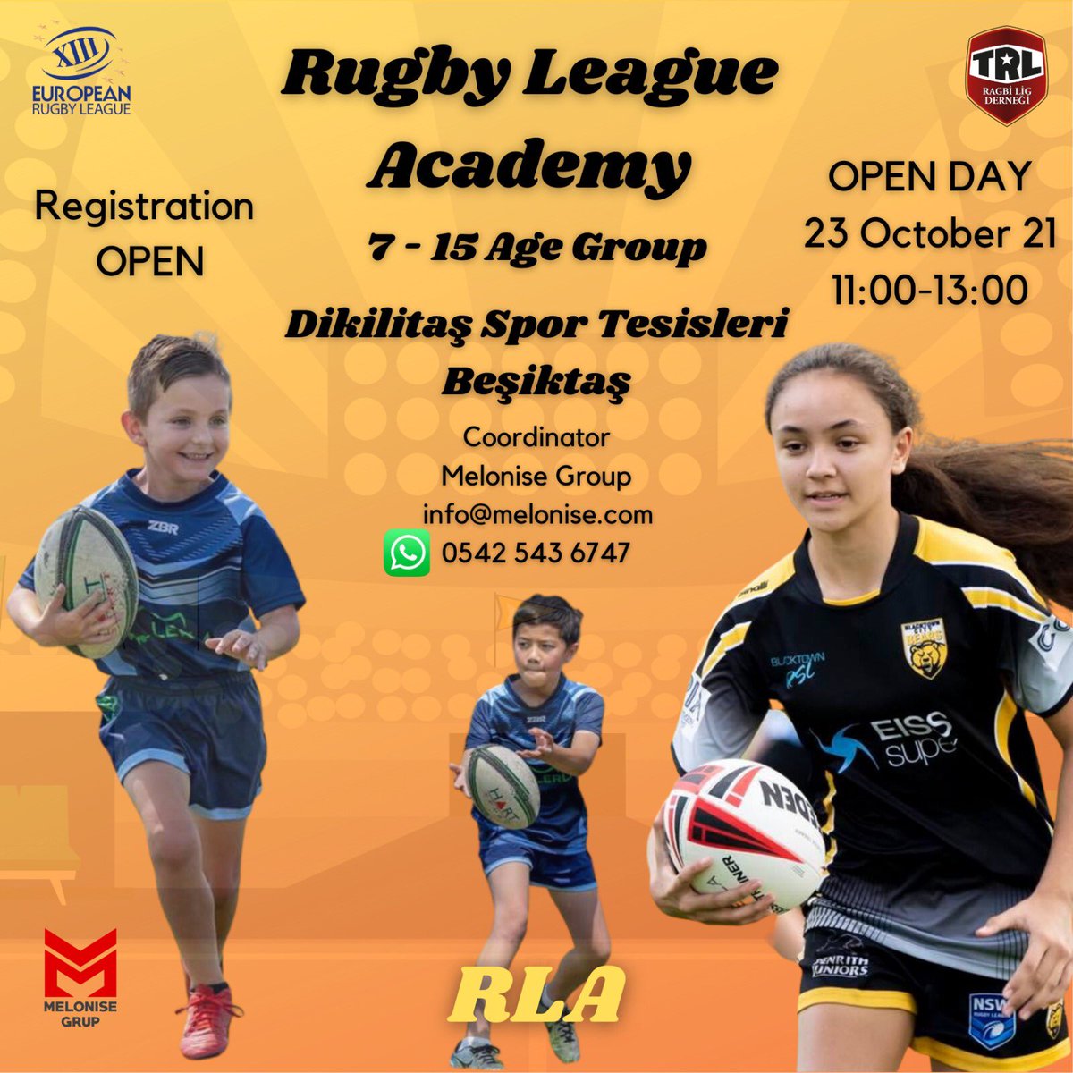 OPEN DAY !!!!! 23 October 21 Register Now 05424536747 info@melonise.com #academy #ragbilig #ragbiligruhu #rugbyleague #growrugbyleague #juniorrugbyleague #melonise #melonisesports #melonisegroup #melonisegrup @melonise_group #turkishrugbyleague #trla #trl #okul #spor #genç