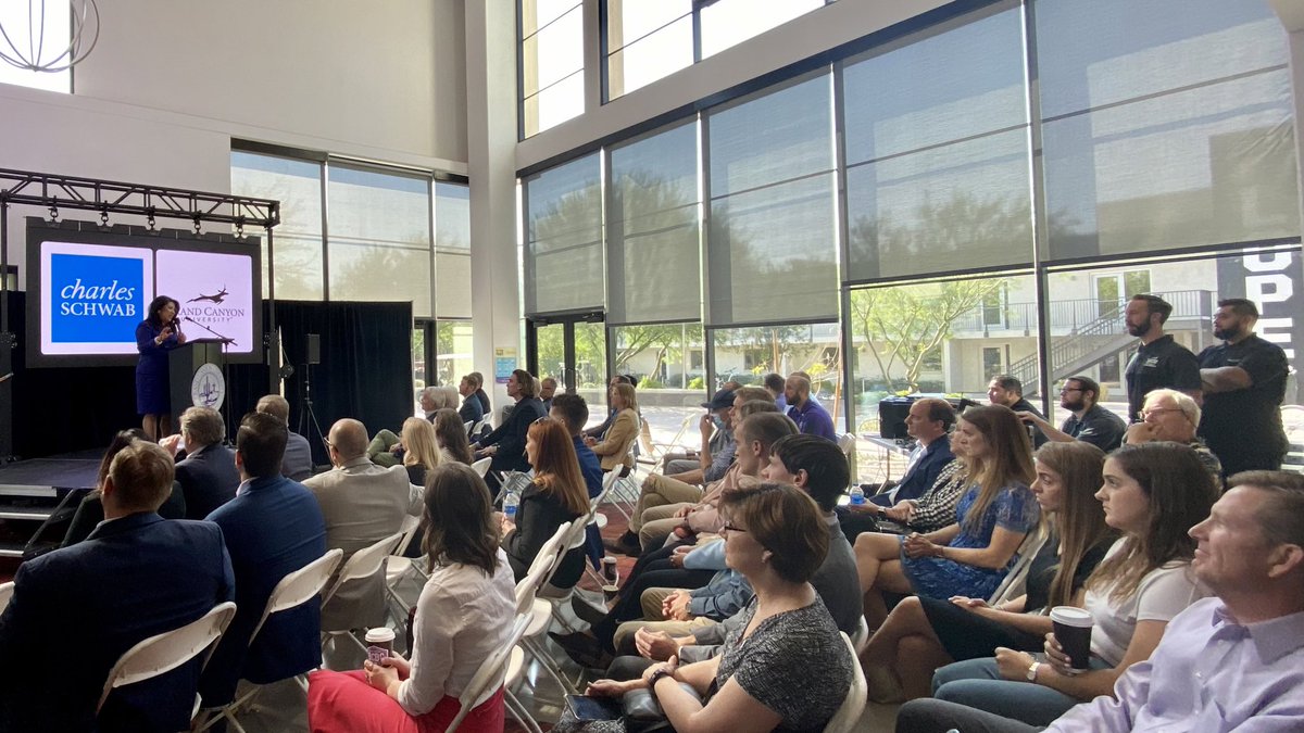 AZTreasury's tweet photo. Arizona Treasurer Kimberly Yee commends @GCU for their dedication to advancing financial education at today’s Grand Opening of the @CharlesSchwab Foundation Finance Center. @RandyGibbCCOB https://t.co/7pfXeAvKwM