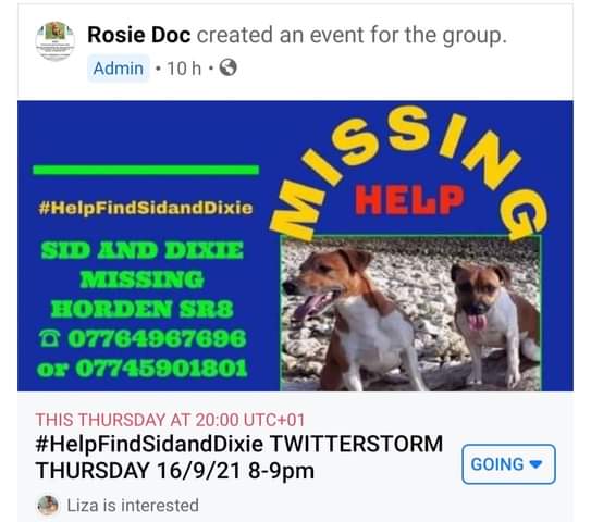 juliagarland73's tweet photo. #Twitterstorm #FindSid&amp;Dixie #Missing frm #Horden #SR8 area #Peterlee PLZ RT 🐕🐕🐕🐾🐾🐾 https://t.co/P1BrUG32nR