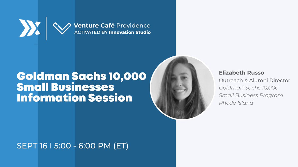 vencafepvd (@vencafepvd) on Twitter photo 🔥TODAY! Join our #information session to learn about the <a href="/GoldmanSachs/">Goldman Sachs</a> 10,000 Small Businesses #program.
✅Info Session: bit.ly/3jRDXfa
👉APPLY NOW: ccri.edu/10ksb/
#Businesses #Grow #Education #FinancialCapital
<a href="/vencafglobal/">Venture Cafe Global</a> @CICprovidence <a href="/GS10KSmallBiz/">10,000 Small Businesses</a> 🔥TODAY! Join our #information session to learn about the <a href="/GoldmanSachs/">Goldman Sachs</a> 10,000 Small Businesses #program.
✅Info Session: bit.ly/3jRDXfa
👉APPLY NOW: ccri.edu/10ksb/
#Businesses #Grow #Education #FinancialCapital
<a href="/vencafglobal/">Venture Cafe Global</a> @CICprovidence <a href="/GS10KSmallBiz/">10,000 Small Businesses</a>