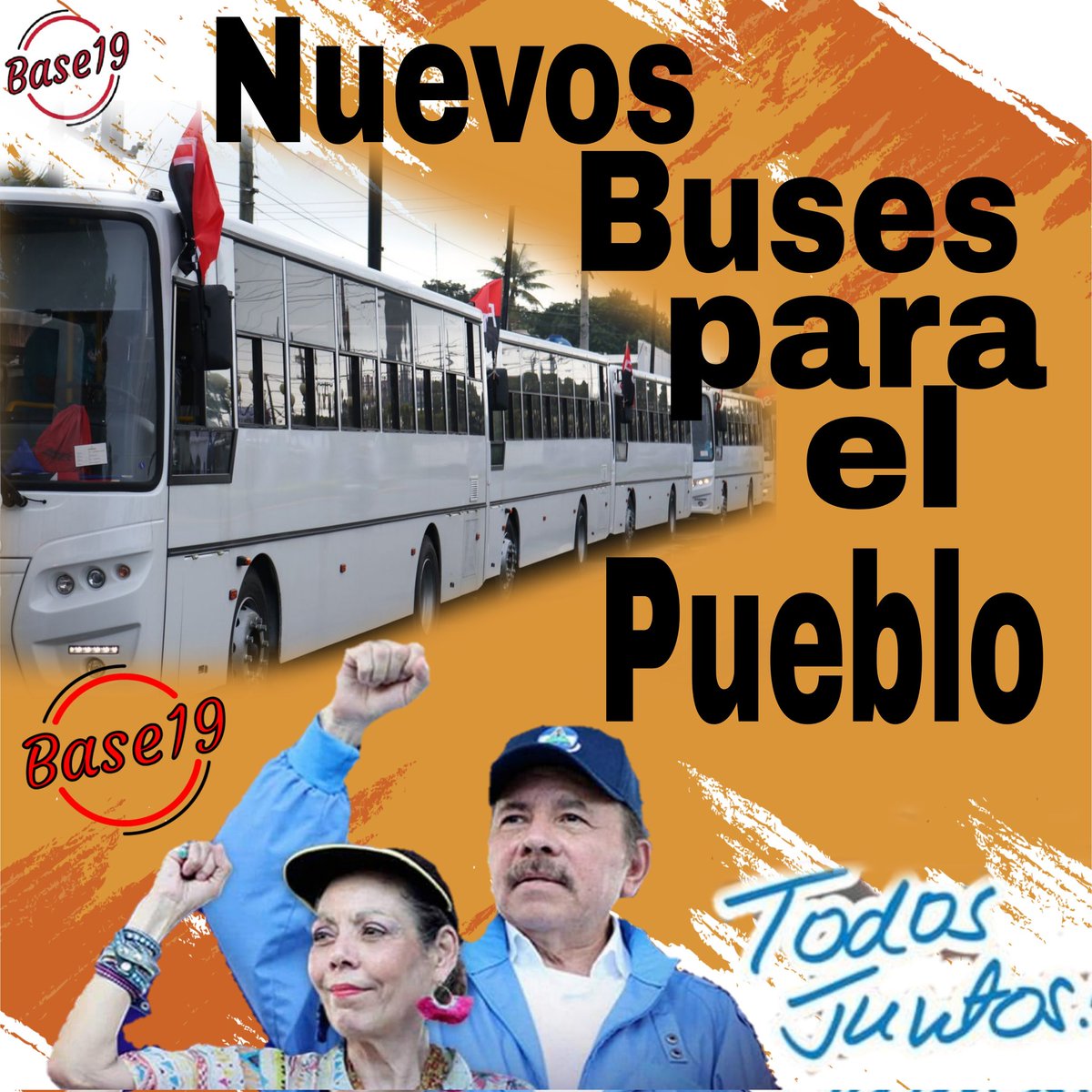 1979_Base's tweet photo. Una nueva flota de buses para el transporte urbano colectivo de Managua, garantiza nuestro buen Gobierno y renovará las unidades que operan actualmente. @taniasandinista
#BusesParaElPueblo
#Base19 https://t.co/x07sEsKYI5