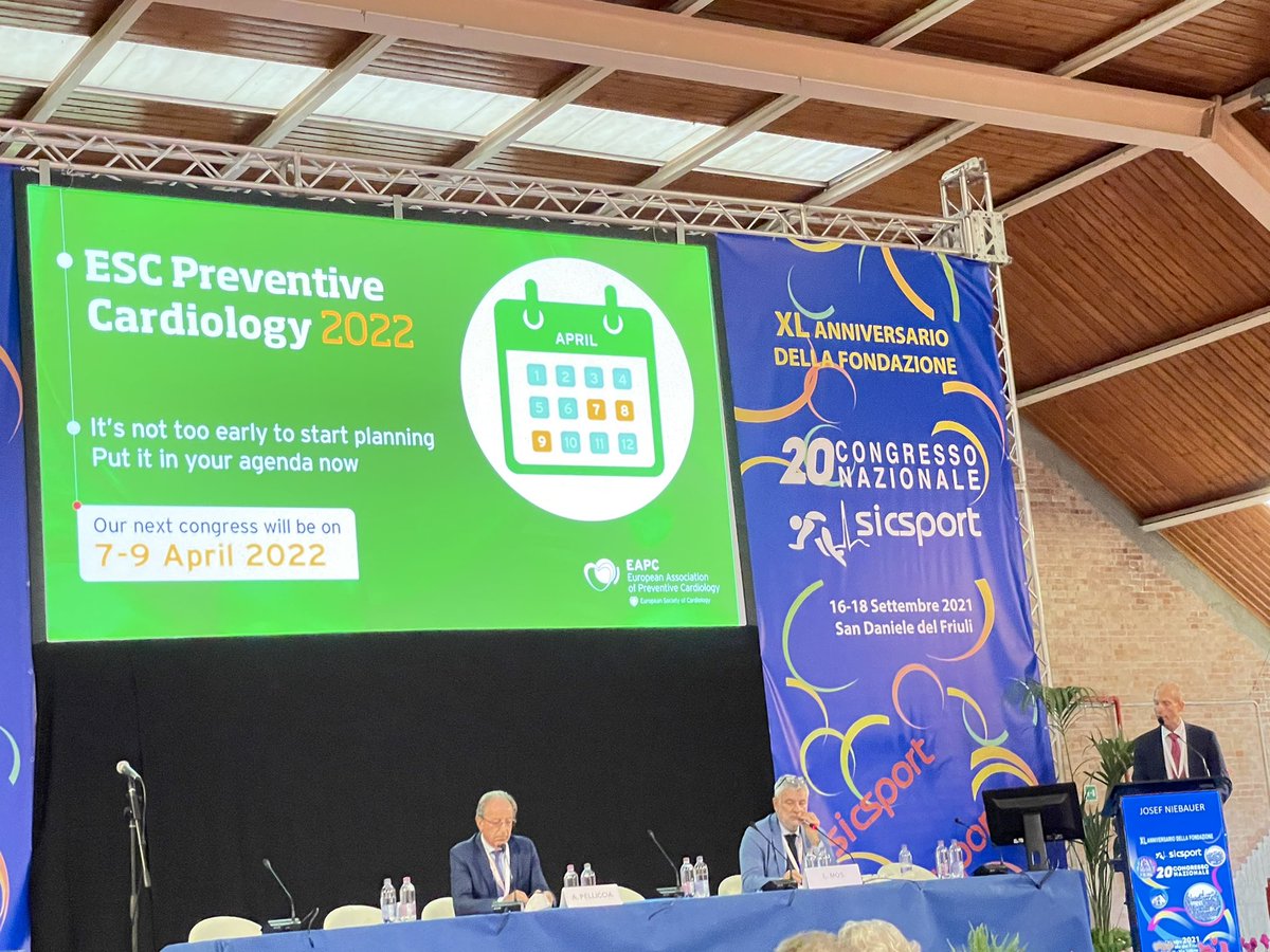 20 Congresso Nazionale @SICSPORT1 Celebrating the 40 anniversary. Josef Neibauer is illustrating the #EAPC and the #SportCardiology Section @MichaelPapadak2 @ProfessorHalle @FlavioDascenzi @El_Cavarretta @SilCastelletti @escardio