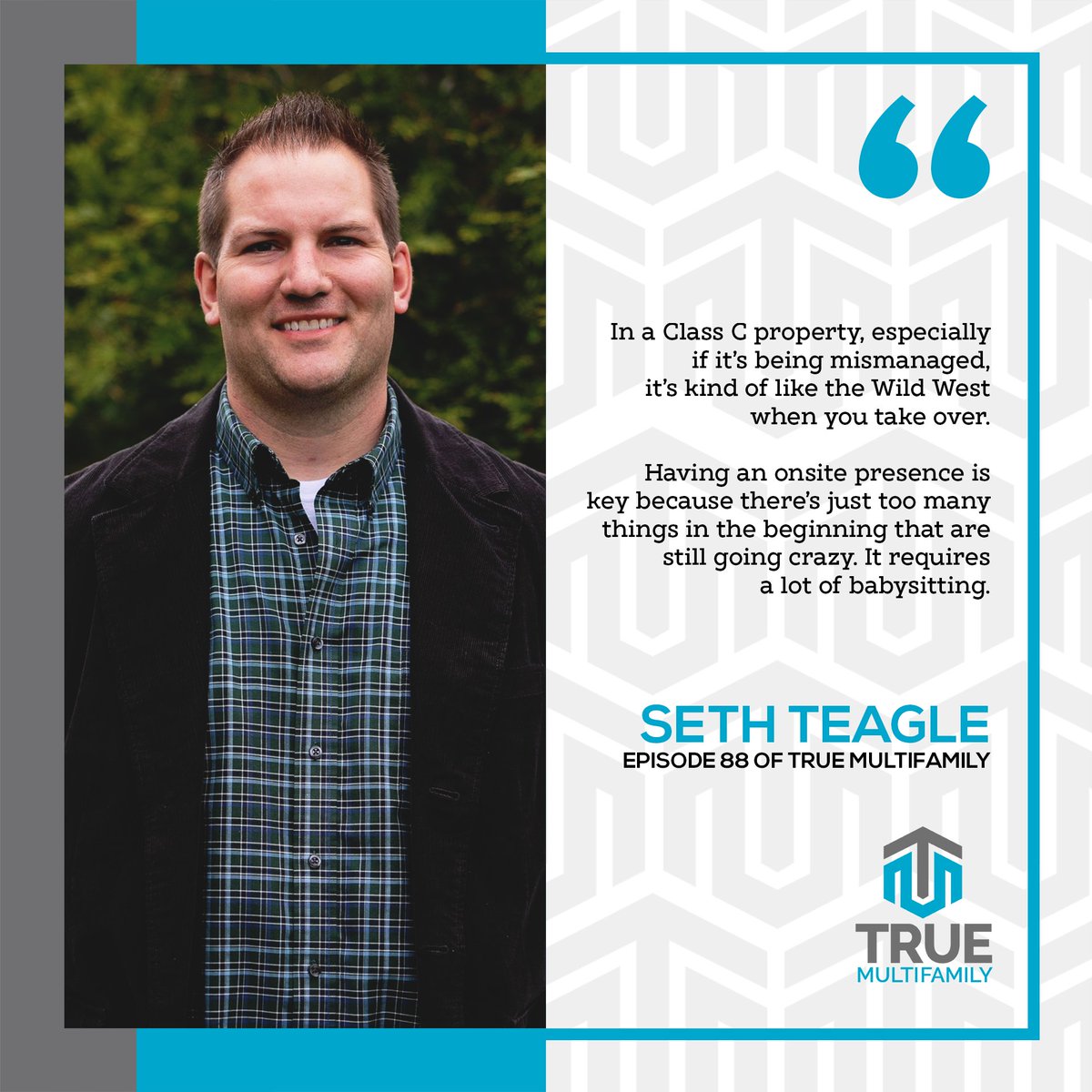 Once again, Seth Teagle tells the truth about the importance of onsite presence, especially when you're at the beginning of managing a Class C property.

Watch the whole episode and learn from his story: bit.ly/TMF-E88