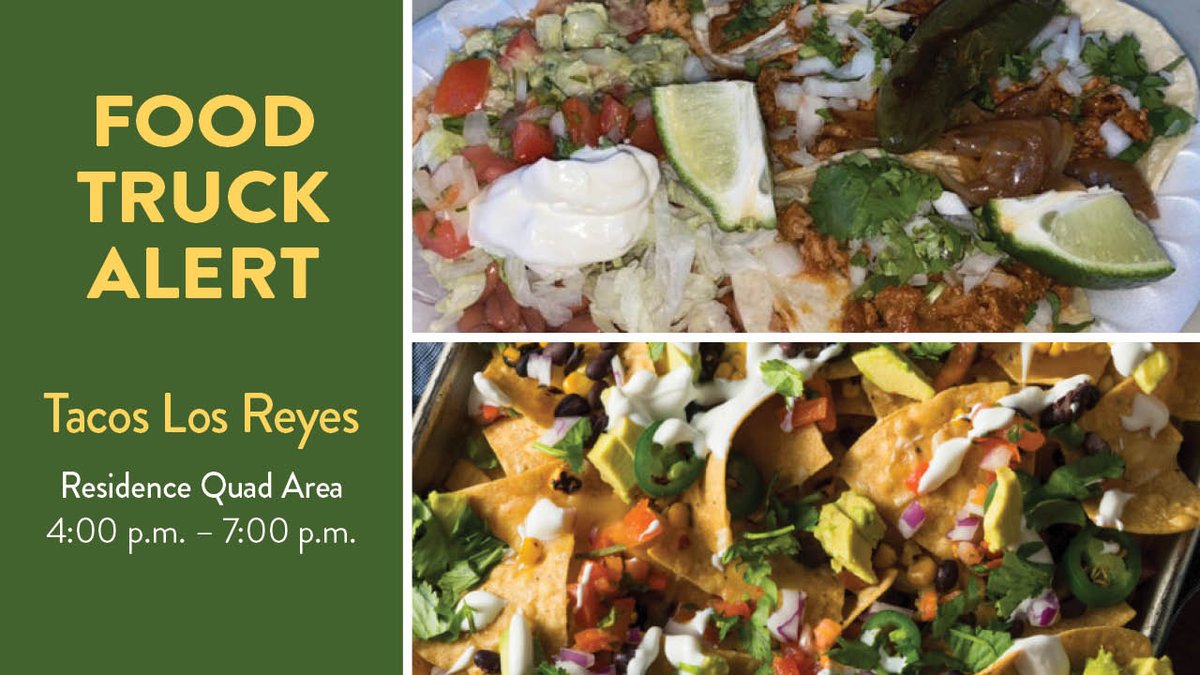 sacstatedining's tweet image. Food truck today! Tacos Los Reyes offers delicious tacos, burrito, quesadilla, or fill up on some super nachos all prepared with fresh, authentic ingredients! Be sure to come visit the truck while they’re here and enjoy! #hornetsdining