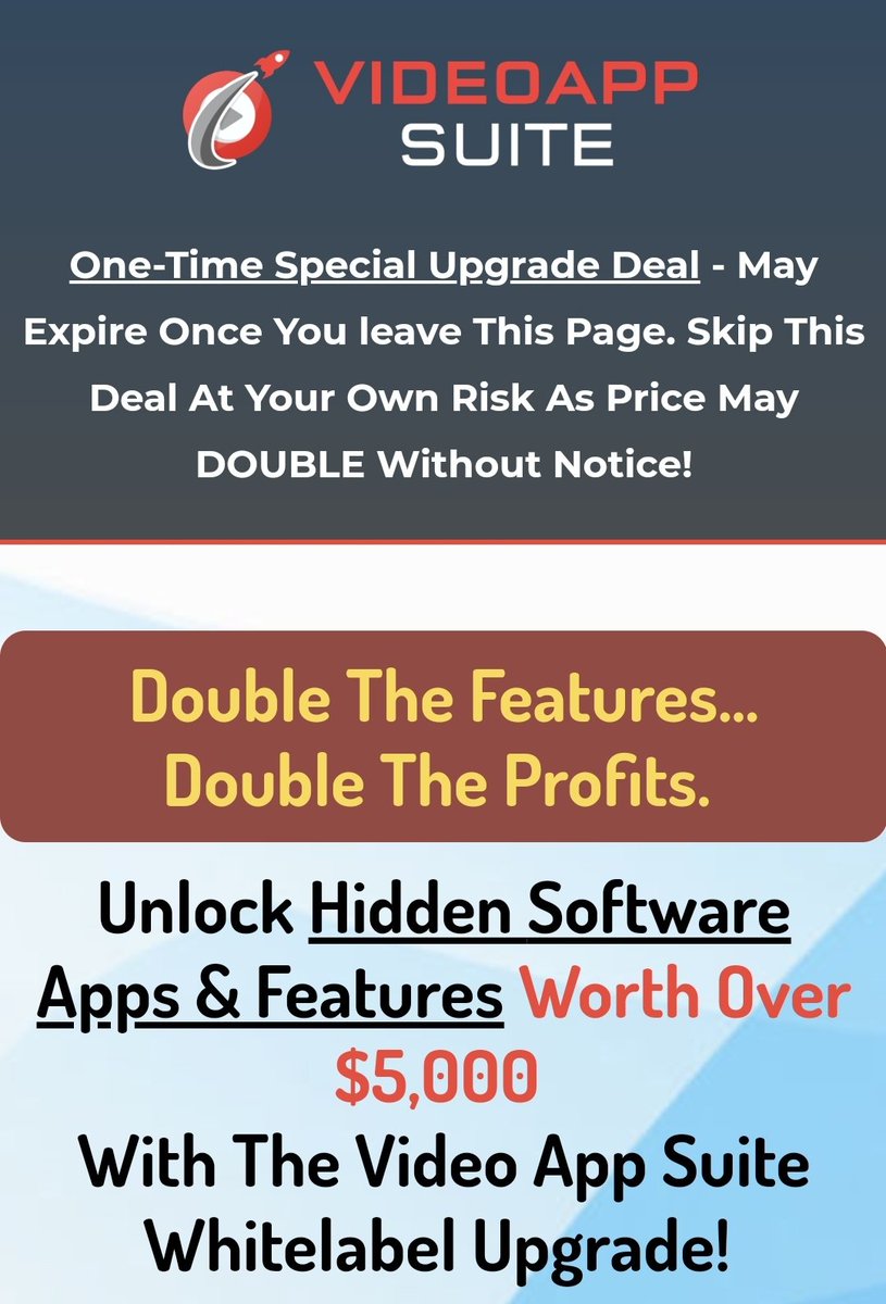 ADN_M963's tweet photo. Unlock Hidden Software Apps &amp; Features Worth Over $5,000 
With The Video App Suite Whitelabel Upgrade!

 https://t.co/dK1Fej6Pxf
_____
#app_upgrade #Application #Upgrade_apps https://t.co/vfUqE0NLVE