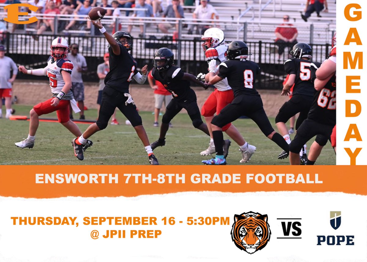 Ensworth Middle School Football (@ens_middlefball) on Twitter photo Good luck to our middle school football teams today! Go get em Tigers! <a href="/CoachRocBatten/">Roc Batten</a> <a href="/jlmiles4562/">Joe Miles</a> <a href="/EnsworthFB/">Ensworth Football</a> Good luck to our middle school football teams today! Go get em Tigers! <a href="/CoachRocBatten/">Roc Batten</a> <a href="/jlmiles4562/">Joe Miles</a> <a href="/EnsworthFB/">Ensworth Football</a>