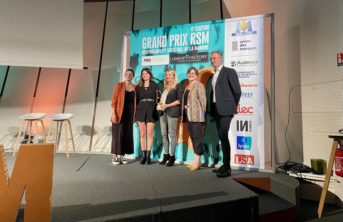 LMaillart's tweet photo. Très heureuse de parrainer la 4e édition du Grand prix de la Responsabilité Sociétale de la Marque

Des projets innovants et des entreprises engagées qui transforment leurs activités et pratiques pour relever le défi de la #décarbonation de notre économie.

👏🏻Bravo aux 7 lauréats https://t.co/apMAg9KOF3
