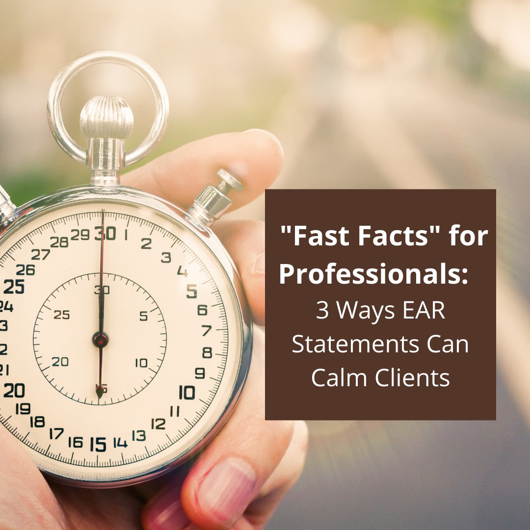 Eagle_Mediation's tweet photo. "Fast Facts" for Professionals: 3 Ways EAR Statements Can Calm Clients https://t.co/O6RSsrswJX #Communication #Mediation #HighConflictStrategies #Workplaceconflict https://t.co/yyCCuc5Lwy
