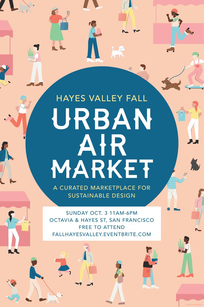 Come to @urbanairmarket Sunday Oct 3rd. It's one-day sustainable design festival featuring 75+ independent makers of apparel, accessories, art, and home décor.
Full details: fallhayesvalley.eventbrite.com