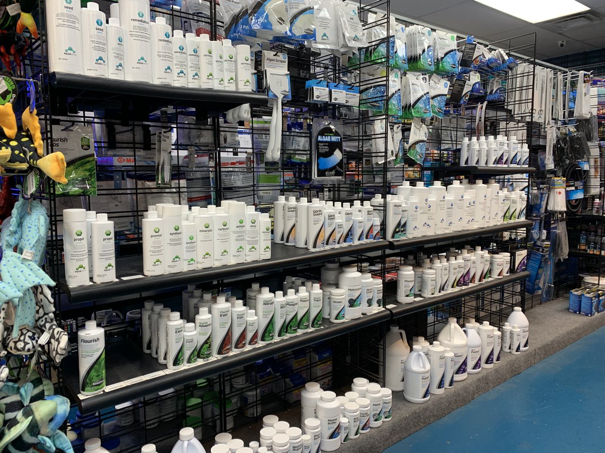 We have all the chemical products you need to keep your tank beautiful and healthy! Stop by and our staff can advise you on what's best for your tank🐠🌊