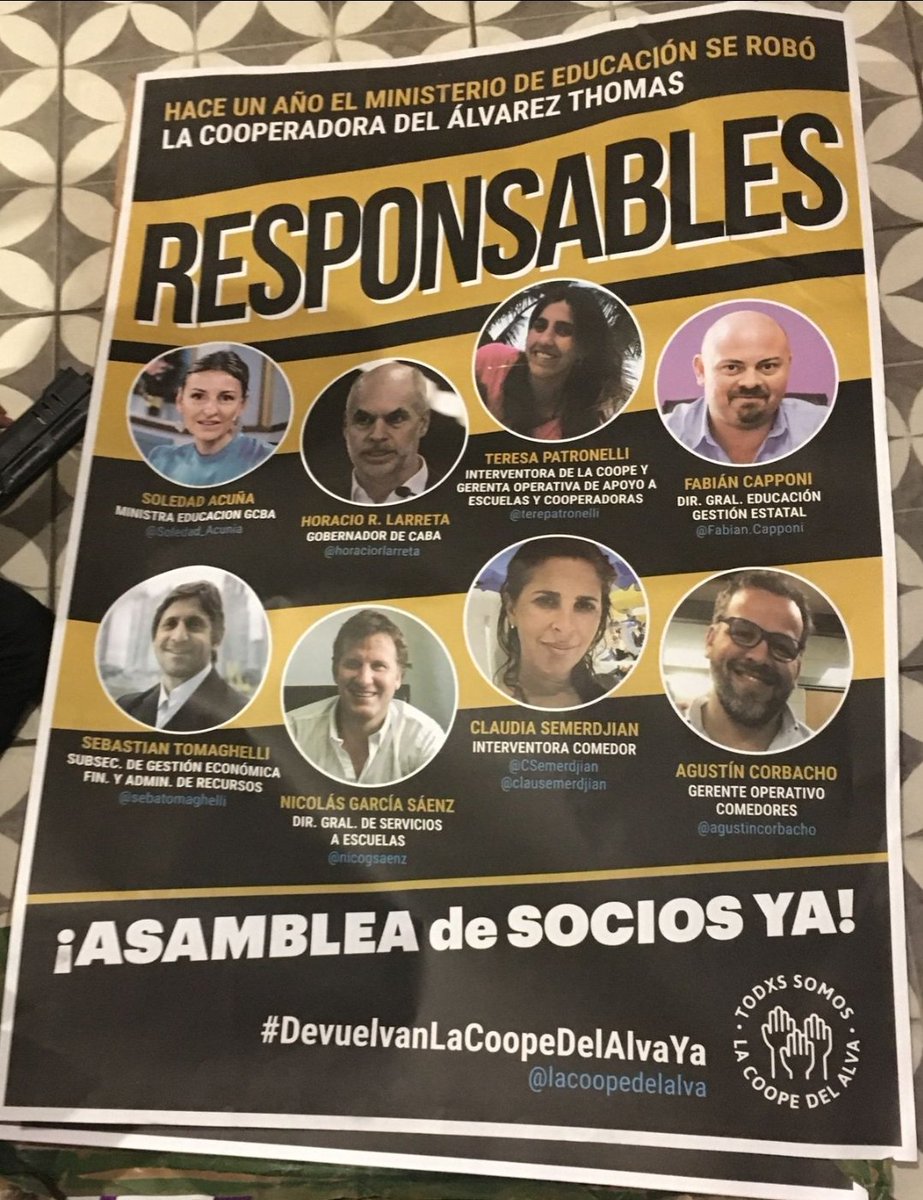 gerhilp's tweet photo. @sebatomaghelli CARADURA Devuelvan ya @lacoopedelalva y dejá de vaciarla! Se afanaron la pileta, el comedor y 25 palos de ahorros. Ahora meten proveedores corruptos! #FUERALARRETADRLALVA  @horaciorlarreta @Soledad_Acunia @fabian_capponi @gcba @EducacionBA https://t.co/Qnc7in6Jp2