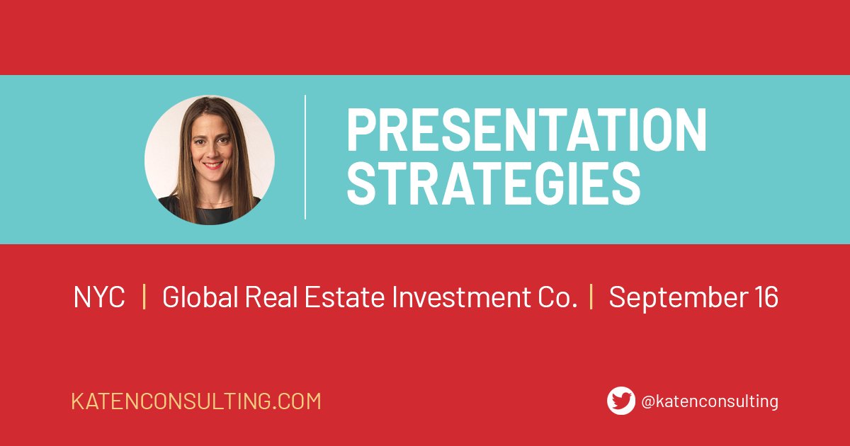 katenconsulting's tweet image. I&apos;m thrilled to be bringing a plethora of presentation strategies to a group of extraordinary real estate investment professionals today in NYC! 
#PresentationStrategies #RealEstate #CommunicationTips