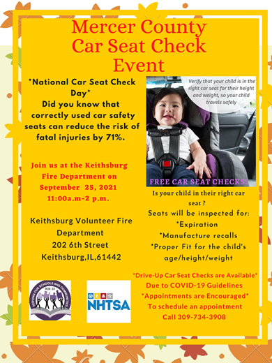 MCBT2016's tweet photo. Saturday, September 2️⃣5️⃣ 👶🏽👦🏾👧🏼
.
Stop by the Keithsburg Volunteer Fire Department and make sure your kiddos are riding safe and secure ✅ https://t.co/ErtOQu6bJ3