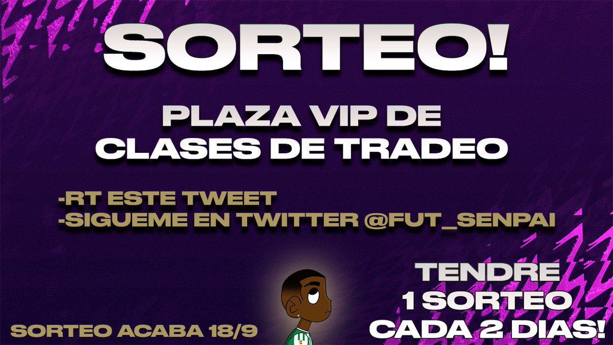 ErSenpi's tweet image. 🎁SORTEO de VIP🎁

El ganador de este sorteo entrará en un VIP que tiene:
✅Guía de que hacer CADA DÍA de la primera semana
✅Guía de como hacer 1M la PRIMERA SEMANA
✅Guía con TODOS los TRADEOS

Para entrar solo sígueme y dale RT!

*Tendremos SORTEOS cada 2 DÍAS (10 en TOTAL) 🎉