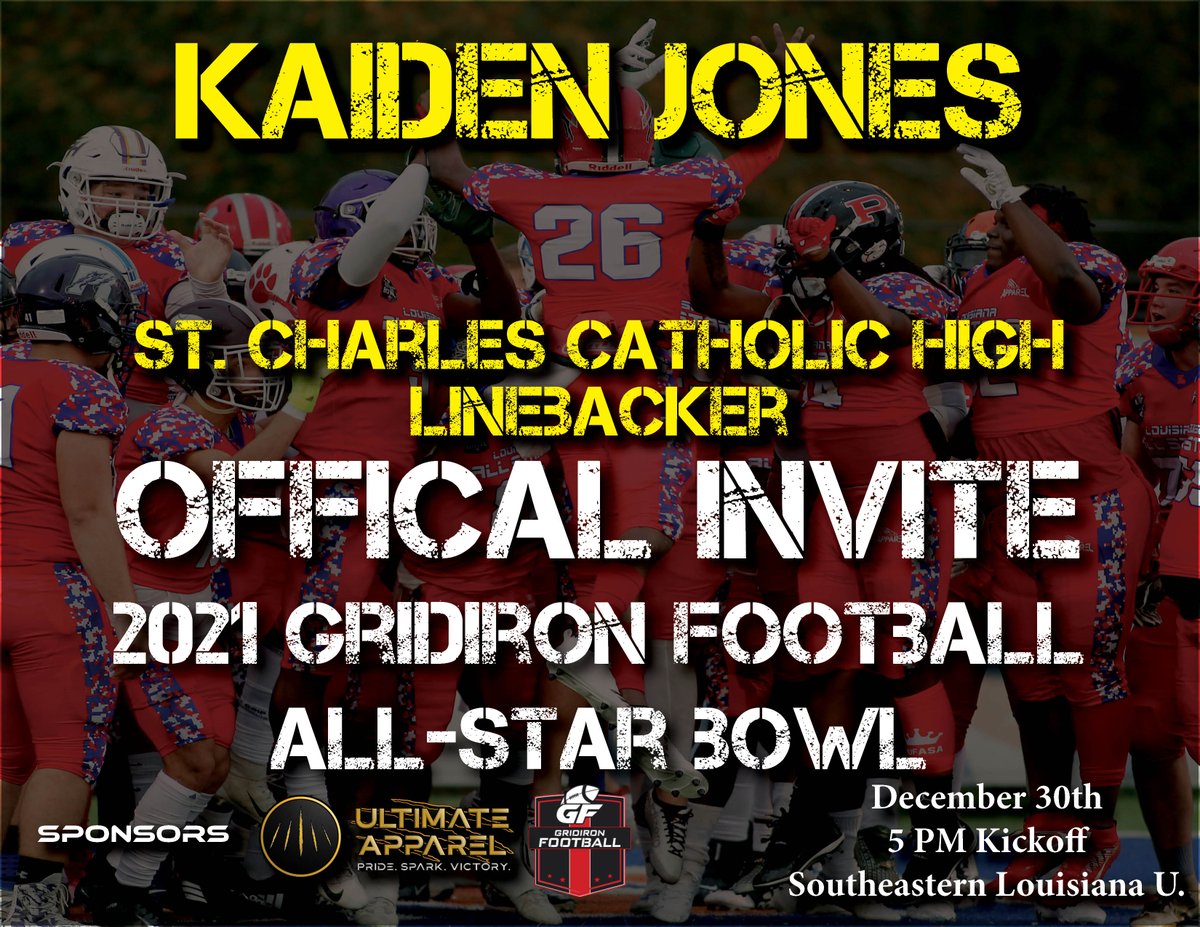 GridironFootbal's tweet photo. You are cordially invited to the Louisiana Gridiron Football All-Star Bowl Game! DM us to find out how to register. 
@jones04_  @SethGuillory7 https://t.co/dL2bOnjsw4