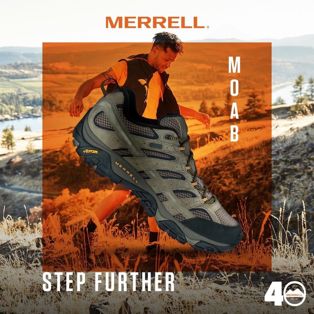 Merrell Philippines on X: "The most popular shoe taken a step further. Introducing the Moab 2. #stepfurther Checkout the full collection at https://t.co/NrODZbt8qk or shop through MERRELL PH Viber Community