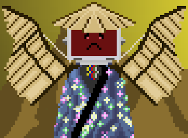 TheModernMango's tweet photo. Very thankful to have #ProtoPixels #35
It has a sad face, samurai hat + samurai kimono, wooden wings, and lives in the mountains.
Thanks again @RosselliniRR you rock π₯
https://t.co/m0kDi4RSNT https://t.co/zYhUL1YKnF