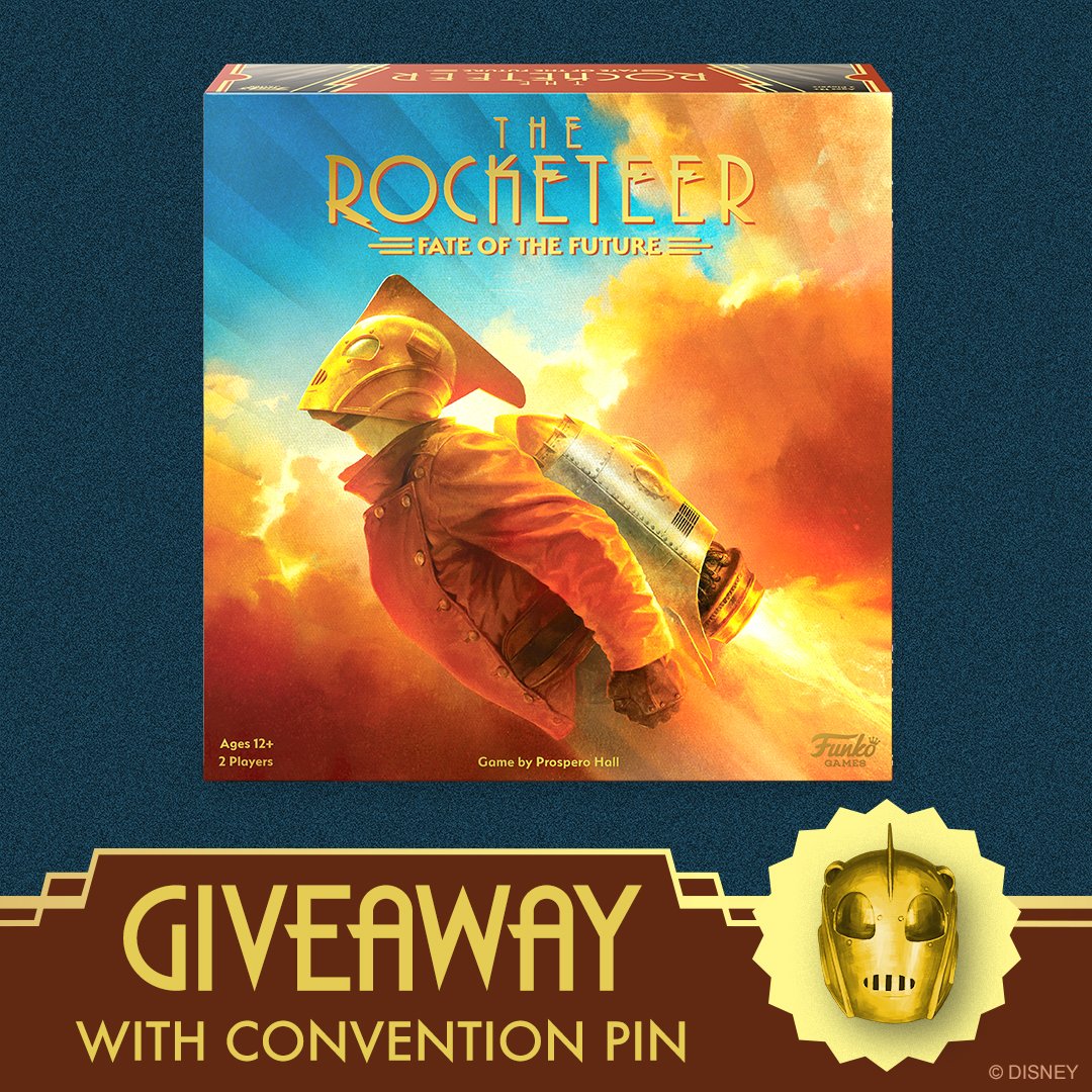 RT and follow <a href="/OriginalFunko/">Funko</a> and <a href="/FunkoGames/">Funko Games</a> for the chance to WIN The Rocketeer: Fate of the Future and Gen Con Exclusive Rocketeer Pin! #BoardGames #Disney #TheRocketeer #ProsperoHall #FunkoGames