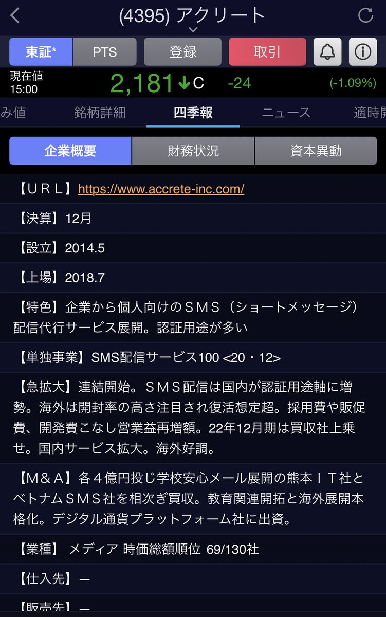 株メモ 投資 Hrsiwbc Twitter