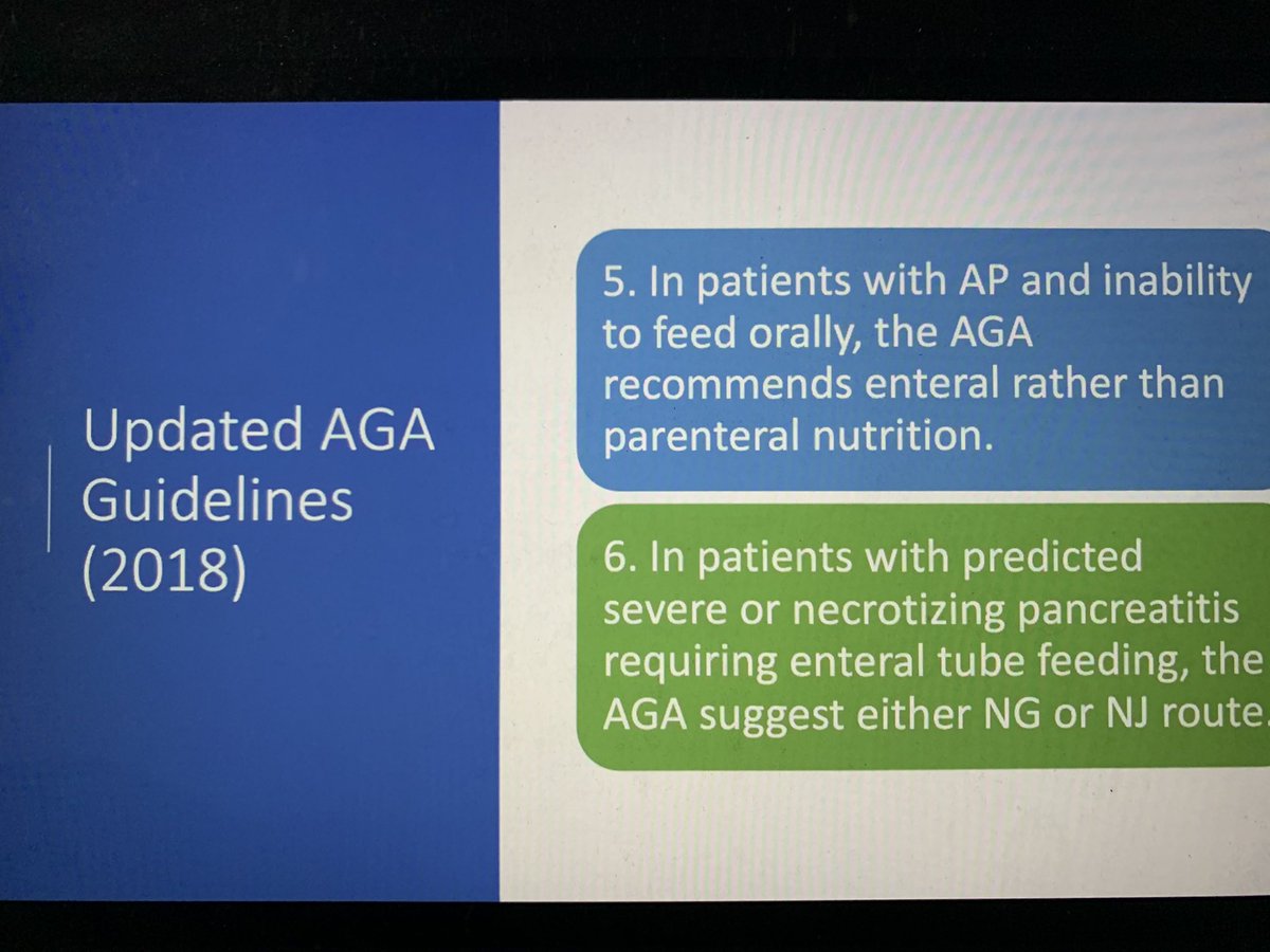 doctornikkid's tweet image. #SummerLectureSeries
⚠️Low fat diet. Feed the pancreas early.
⚠️Avoid prophylactic antibiotics.
⚠️Prevent PEP: Rectal Indo. LR. PD stent.
⚠️NG=NJ feeding.
#Pancreatitis