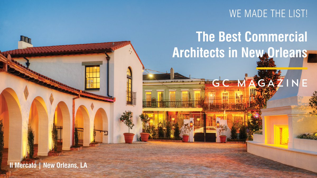 We are honored to have been featured on the "Best Commercial Architects" list by the General Contractors Magazine!

Visit the link below to see the list of all 15 architect that made the list.

generalcontractors.org/the-15-best-co…

#commercialarchitects #neworleansarchitecture #toparchitects