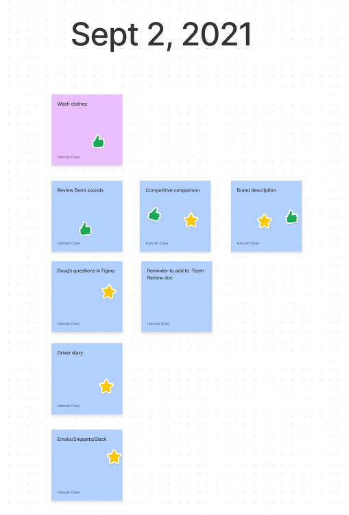 HannahCDesign's tweet photo. Am I getting too nerdy to add my todos as sticky notes in Figjam, then use the stamp tools to mark it as done? 😂
@figmadesign #figma #FigmaTip #figjam #productivity #todos #todolist #designer #uxdesigner https://t.co/TntbUL0m8r