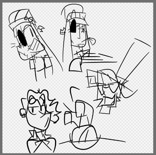 RANDOM CHAR DOODLES 
byte can actually remove any limb or her own head off her! 