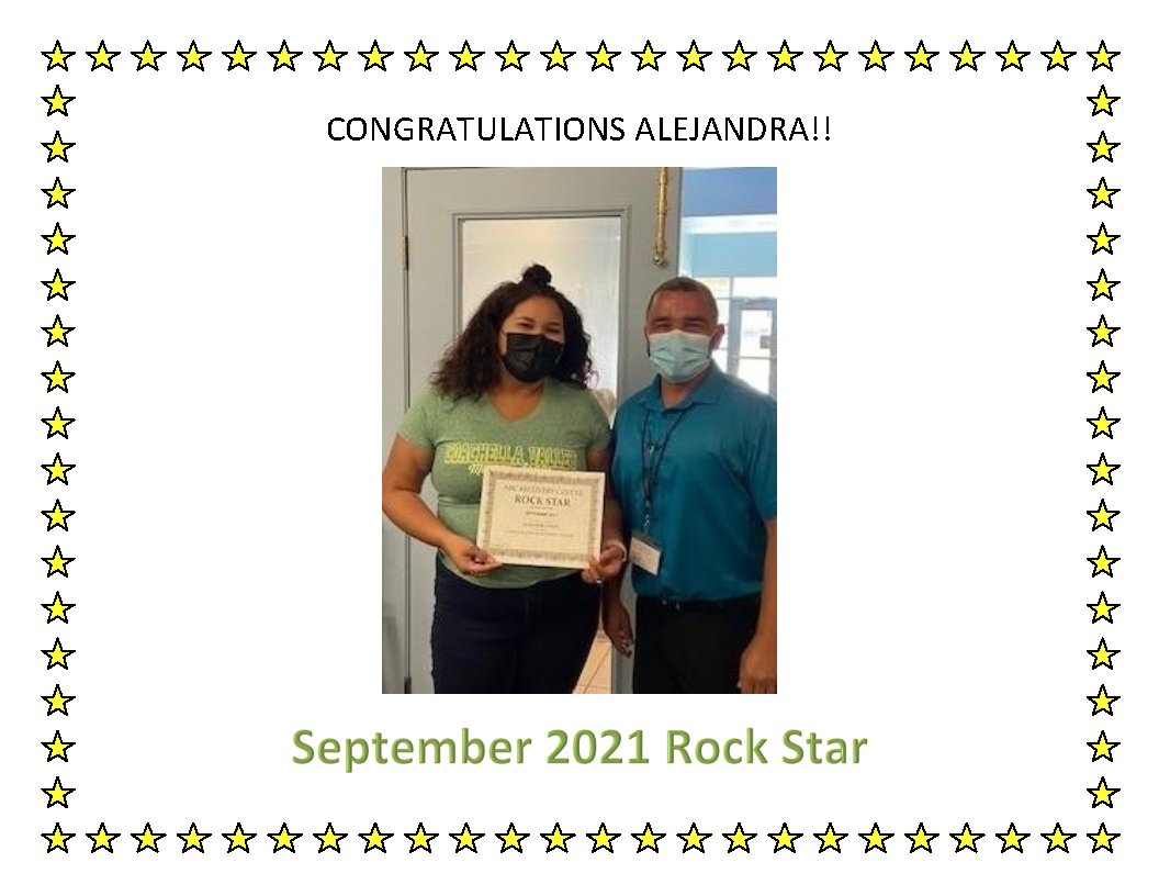 ABCRecoveryCA's tweet photo. Congratulations to Alejandra Felix for being named our September Recovery Rock Star award winner! Thank you for helping us ROCK RECOVERY in 2021! 

#RockStar #RecoveryRockStar #loveourstaff #superstaff #dreamteam #sobriety #recovery #soberlife #sober #socalrecovery #ABCRecovery https://t.co/S9foeExKHL
