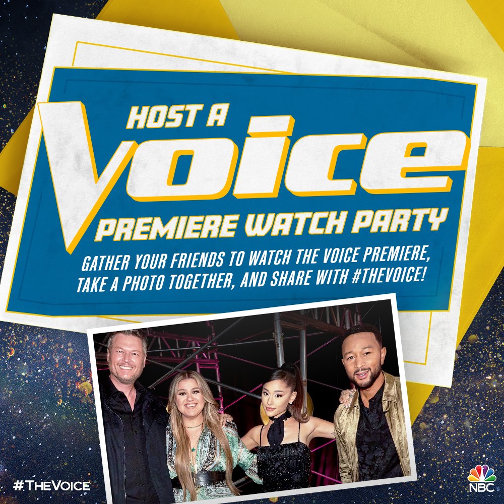 Get the popcorn ready! 🍿 The Voice Premiere is almost here and we want to see your watch parties.

Post your photos using #TheVoice and the Coaches just might share them! 😱📸