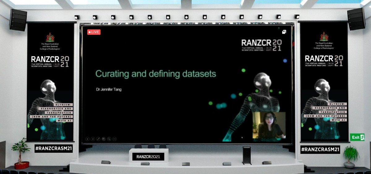#RANZCRASM21 Join <a href="/DrJenTang/">Jennifer Tang</a> live now at AI Session 4 talking about one of the most important steps in AI development - curating and developing datasets!
