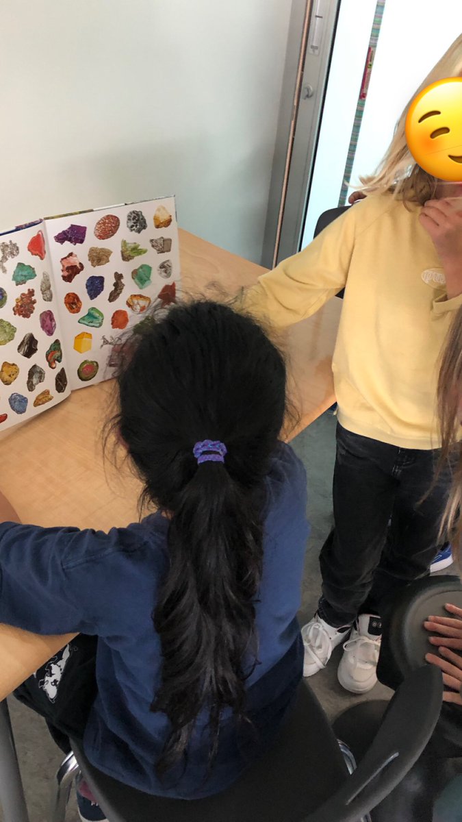 Book exploring day! @NorthcottRVS library has amazing  rocks &amp; minerals books for us! I was blown away by their knowledge &amp; curiosity, and we just got started 🤩