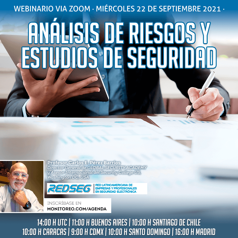 gloseca's tweet photo. Webinario vía Zoom: Análisis de Riesgos y Estudios de Seguridad. Miércoles 22 de septiembre a la 14:00 Horas UTC / 10:00 Horas Caracas. Orador: Carlos E. Pérez Barrios, MSc., autor del libro "Control de Riesgos: Manual para Estudios de Seguridad".
Registro https://t.co/oy0A2BDhVG https://t.co/RDOPY3vkU3